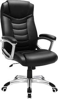 SONGMICS Ergonomischer Bürostuhl, höhenverstellbarer Drehstuhl, robust, stabil und langlebig, schwarz, OBG21B, 52 x 53 x 122 cm - Details ansehen