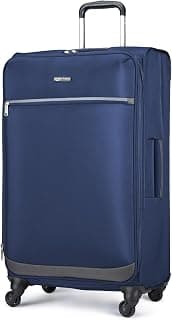 Amazon Basics Großer Softside-Koffer (76 cm), Mit 4 Multidirektionalen 360°-Spinnerrädern, Stauraum, Reißverschlusstasche und Riemen, Teleskopgriff, Marineblau - Günstig online kaufen