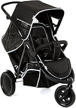 hauck Freerider, Schwarz - 3 Rad Geschwisterbuggy mit Regenschutz für 2 Kinder - Oberer Sitz mit Liegefunktion ab Geburt - Unterer Sitz ab 6 Monaten - Max. 15 Pro Sitz - Höhenverstellbar - Details ansehen