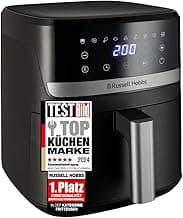 Russell Hobbs Heißluftfritteuse XL 5,5 l Rapid AirFryer (kompaktes Gehäuse, sehr leise) SatisFry (9 Programme, spülmaschinenfest, Fritteuse ohne Öl, TouchScreen, Grillen, Backen) 27621-56 - Stark reduziert