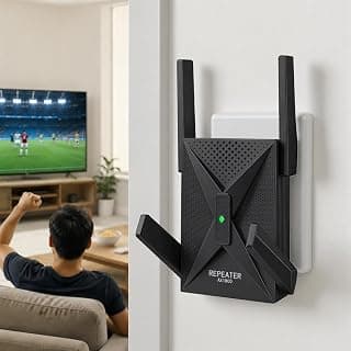 WiFi 6 Repeater, 1800Mbps WLAN Verstärker mit Gigabit-LAN, Dual Band WLAN Repeater für Zuhause, Gaming, Smart TV, Kompatibel Allen Standard-WiFi Routern, bis 8000sq.ft 65 Geräten | 5GHz+2.4GHz Dual Band Wlan Repeater, Internet Booster für Zuhause, Gaming, Smart TV, Office, 8K Video-Streaming-Erlebnisse - Super Angebot