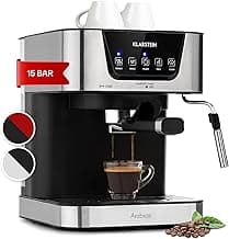 Klarstein 1,5 L Siebträgermaschine für 2 Tasse Kaffee, Mini Espressomaschine mit Milchschäumer, 15 Bar Siebträger Kaffeemaschine Klein, Gute Espresso Kaffeemaschine, Edelstahl-Espressomaschinen 1050 W - Stark reduziert