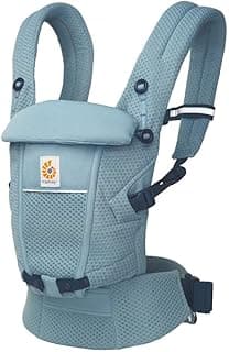 Ergobaby Adapt Babytrage für Neugeborene ab Geburt, 3-Positionen SoftFlex Mesh Ergonomische Babybauchtrage Rückentrage Baby-Tragetasche, Slate Blue - Amazon Angebot