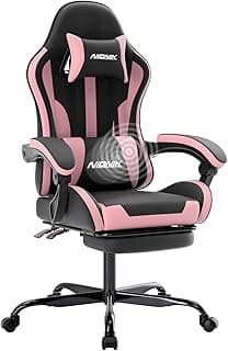 Bürostuhl Gaming Stuhl, Gamer Stuhls Computerstuhl mit Fußstütze, Gepolstert Gaming Chair,Gaming Sessel für Erwachsene, Drehsessel Schwarzrosa - Jetzt günstig kaufen