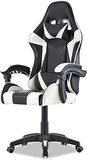 Walden Gaming Stuhl ergonomisch Office Chair bürostühle Gaming Chair Rückenlehne Sitzhöhe verstellbar Drehstuhl Racing Office Computer Ergonomic Video Game Chair (Weiss)