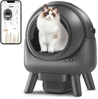 Katzenklo Selbstreinigend mit App-Steuerung,Vier Sicherheitssensoren,Sofort sauber,geruchsneutraler selbstreinigende Katzentoilette,65L automatisches Katzenklo,für Reisende Familien(Grau) - Jetzt günstig kaufen