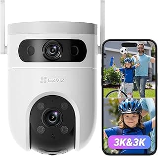 EZVIZ 5MP+5MP Überwachungskamera Aussen WLAN mit Dual-Lens, 360° Pan & Tilt Überwachung Outdoor, KI Personen/Fahrzeugerkennung, Auto-Tracking, Farbnachtsicht, Wetterfest, 2-Wege-Audio, H9c Dual 3K - Details ansehen