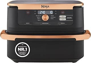 Ninja Foodi FlexDrawer Dual Zone Heißluftfritteuse, Air fryer mit 10,4-Fach und herausnehmbarem Trenner, Antihaftbeschichtung, spülmaschinenfester Korb, 7-in-1, Schwarz & Kupfer, AF500EUCP - Günstig online kaufen