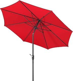 Schneider Sonnenschirm Harlem, rot, 270 cm rund, 640-77, Gestell Stahl, Bespannung Polyester, 5 kg - Super Angebot
