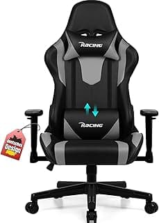 Homimaster Gaming Stuhl, Gaming Chair mit verstellbare Lendenkissen, Kopfkissen und Armlehnen,Ergonomischer Gamer Stuhl gepolstert, Gaming Stuhl 150 kg Belastbarkeit - Günstig online kaufen