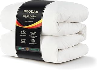 Deodar Daunendecke 135x200 cm, Ganzjahresdecke mit 1500 g Füllung aus Daunen und Federn, 100% Baumwolle, weich, atmungsaktiv, waschbar, Oeko-Tex & RDS Zertifiziert, Made in Germany - Günstig online kaufen