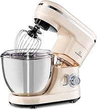 Klarstein Bella Küchenmaschine - Knetmaschine mit 6 Geschwindigkeitsstufen, Rührmaschne aus Edelstahl, Pulsfunktion, planetarischen Rührsystem, 3 Rühraufsätze, 1200 W Leistung, creme - Produktbild