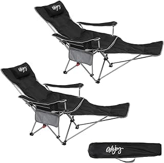 #WEJOY 2-in-1 Campingstuhl Faltbar, Strandstuhl mit Verstellbarer Rückenlehne & Fußstütze, Relaxsessel Liege mit Getränkehalter, Liegestuhl Angelstuhl für Outdoor Camping - Amazon Angebot