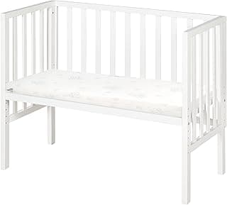 roba Beistellbett safe asleep® 2 in 1-45 x 90 cm - Höhenverstellbar - Komplettes Anstellbett mit Matratze + Mesh Barriere - Bett Set für Babys - Holz weiß - Jetzt günstig kaufen