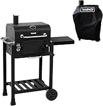 TAINO HERO Set Smoker klein BBQ Grillwagen Holzkohle-Grill Gasgrill Kombi-Grill Grillwagen Abdeckhaube - Produktbild