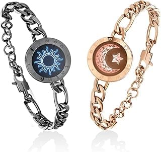TOTWOO Intelligente Partnerarmbänder für Fernbeziehungen mit App-gesteuerter 1:1-Bluetooth-Kopplung – Valentinstagsgeschenk mit Leuchten und Vibration bei Berührung, gefertigt aus 316L-Edelstahl - Details ansehen