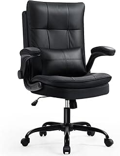 Bürostuhl Ergonomisch [TESTSIEGER] Schreibtischstuhl | Kratzfeste Leder & Hohe Rückenlehne | Höhenverstellbar & Wippfunktion | Chefsessel 150 Kg | Drehstuhl Mit Rollen | PC Stuhl Schwarz - Details ansehen