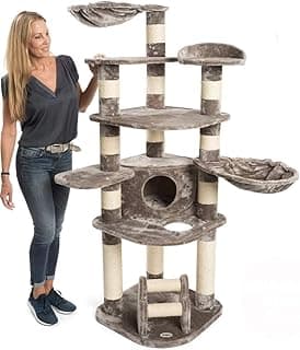 JAMAXX Premium XXL Kratzbaum für große Katzen H175cm extra-Dicke 11 cm Stämme stabil, extra-weiches Soft-Plüsch, PCT6003 grau-braun - Günstig online kaufen