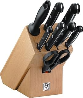 ZWILLING Twin Gourmet Messerblock, 9-teilig, Holzblock, Messerset, Wetzstab, Schere, rostfreier Spezialstahl, Schwarz - Günstig online kaufen