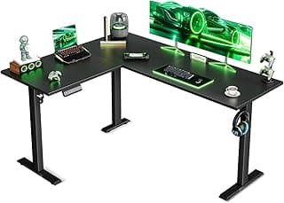 OffiGo L-förmig Höhenverstellbarer Schreibtisch, 160 x 120 cm Schreibtisch Höhenverstellbar Elektrisch, Eckschreibtisch Ergonomischer Steh-Sitz Tisch Computertisch, Schwarz - Details ansehen