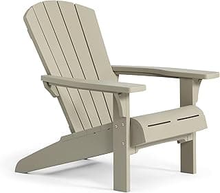 Keter Troy Adirondack Gartenstuhl, Sandfarben | Maße: 81x93x96,5 cm | wetterfest | bis 160kg belastbar - Amazon Angebot