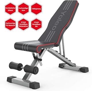 YOLEO klappbare Hantelbank Multifunktion Training Fitness Bank Bauchtrainer Schrägbank mit 6-Fach Verstellbarer Rückenlehne/3-Fach verstellbarer Sitzkissen,Belastung 300kg - Amazon Angebot
