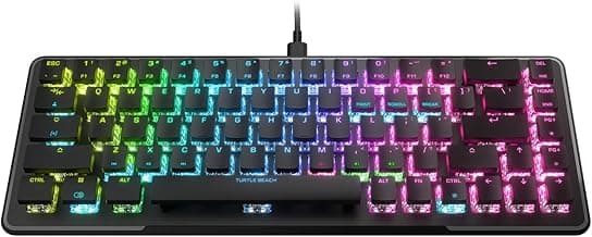 Turtle Beach Vulcan II Mini – 65% optisch-mechanische Gaming-Tastatur mit anpassbarer RGB-Beleuchtung, Tastenduplikator-Technologie, Aluminiumplatte, Schwarz - Stark reduziert