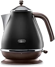 DeLonghi Wasserkocher Icona Vintage KBOV2001.BK - 1,7 l mit Wasserstandsanzeige und 360° Basis, Edelstahl in elegantem Retro Look mit Chrom-Details, schwarz - Jetzt günstig kaufen