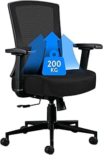 Blue Whale Bürostuhl 200KG Ergonomischer Schreibtischstuhl mit Verstellbaren Armlehnen Hoher Rücken Drehstuhl Computerstuhl mit 53cm Große Sitzfläche Home Office Chair Mesh-Stuhl - Günstig online kaufen