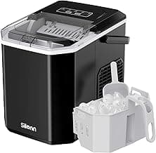Silonn Eiswürfelmaschine mit Griff-Eiswürfelkorb – Tragbar & Selbstreinigend, Mini Ice Maker 9 Eiswürfel/6 Min. 12 KG/Tag, Eiswürfel einfach entnehmen und überall nutzen - Amazon Angebot