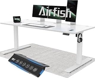 Airfish Höhenverstellbarer Schreibtisch 160x70cm mit USB-Buchse, Schreibtisch Höhenverstellbar Elektrisch mit Memory Funktion, 73-118cm,Weiß - Amazon Angebot