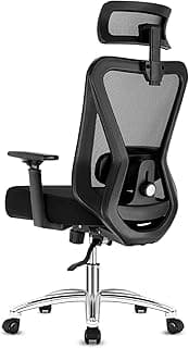 Bürostuhl Ergonomisch, Schreibtischstuhl verfügt über einen dreistufigen Neigungsarretierungs, Drehstuhl mit Verstellbarer Kopfstütze, Armlehnen und Lendenstütze, Bürostuhl 150KG - Details ansehen