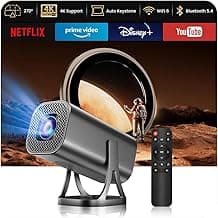 Mini Beamer Unterstützt 4K 1080P, Mini Projektor Android 12.0 22000L mit, WiFi 6 und Bluetooth 5.4, Heimkino Smart Beamer mit Auto Keystone Handy 270° Drehen für PC/HDMI/USB/TF Karte - Jetzt günstig kaufen