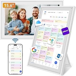 TABWEE Digitaler Kalender 15,6 für Familienplaner, Speiseplan | Aufgabenliste, Belohnungssystem, Multi-Kalender-Sync, Digitaler Bilderrahmen, Wand- & Tischmontage (4 Jahre Garantie) - Details ansehen