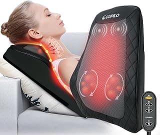 CuPiLo Rücken- und Nackenmassagegerät mit Wärme, Shiatsu Nackenmassagegerät für Bürostuhl Gaming Stuhl, 3D Knet-Massagekissen, Geschenk für Büro Zuhause, Geschenke für Mama Papa Frauen - Details ansehen
