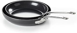 GreenPan Barcelona Hard Anodized Harteloxierte Gesunde Keramik-Antihaftbeschichtung, 2-teiliges Bratpfannen-Set 24cm & 28cm, PFAS-frei,Edelstahlgriff,Kratzfest,Induktion,Ofen,Spülmaschinenfest,Schwarz - Jetzt günstig kaufen