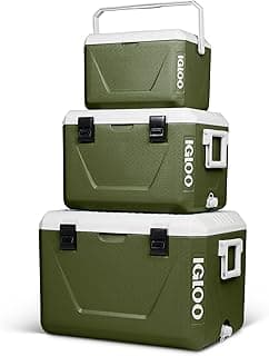 IGLOO Stapelbare Passiv‑Kühlboxen Set 55 L + 27 L + 11 L – Platzsparende Camping‑Kühlboxen, robust & leicht, ideal für Picknick, Strand, Outdoor & Freizeit – Ineinander verstaubar, Grün - Stark reduziert