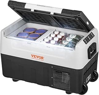 VEVOR Camping Kühlschrank 35 L Kühlbox, 12/24 V Rollbare Elektrische Gefrierbox 2 in 1 Doppelzone, Auto Kühlschrank Kompressor zum Warmhalten und Kühlen 60 W Tragbar Handgriff Boot, Lkw, Mobil Grau - Günstig online kaufen