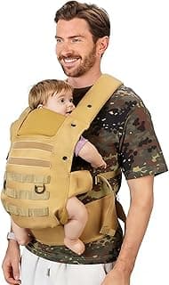 Babytrage für Papa, Ergonomische Baby Trage mit Hüftgesunde (4-36 Monate), 3-in-1 Baby Carrier für 3,5-15kg, Leicht, Atmungsaktive, Einhandbedienung für Unterwegs & Reisen Khaki - Details ansehen