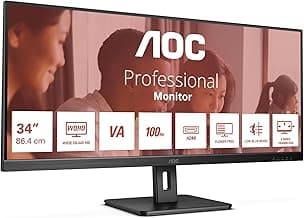 AOC U34E2M - 34 Zoll WQHD Monitor, 100 Hz, 4 ms, Adaptive Sync (3440x1440, HDMI, DisplayPort) schwarz - Details ansehen