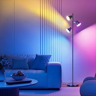RGB Stehlampe Wohnzimmer,36W 2500LM Moderne LED Stehlampe Dimmbar mit Fernbedienung & Berührung 3000K-6500K, 3-Licht Leselampe Deckenfluter LED für Wohnzimmer Schlafzimmer Büro Hotel - Details ansehen
