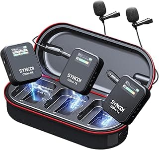 SYNCO Wireless Lavalier Mikrofon, G2(A2) Pro 2.4G Dual Ansteckmikrofon 200m 8H für Online Klasse Vlog Live Stream YouTube für Kamera Smartphone Tablet, Wireless-Lavalier-Mikrofon-Dual-Channel - Top Deal