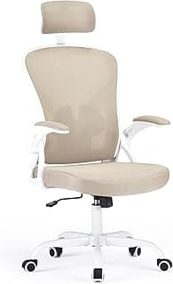 Farini Ergonomischer Stuhl mit Armlehne Büro Schreibtischstuhl mit Rollen Bequemer Home Office Stuhl, Khaki - Produktbild