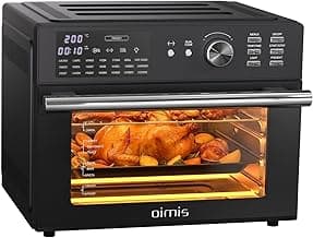 OIMIS Heißluftfritteuse xxl 30L 1800W, mini backofen mit umluft, 21 in 1 pizzaofen elektrisch mit Timer, 7 Zubehör, kochbuch, Dual Cook, Airfryer, Grillen, Backen, Schwarz - Produktbild