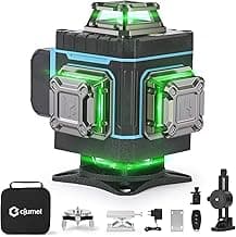 Kreuzlinienlaser - cjumel 4 x 360° Laser Wasserwaage Selbstnivellierendend, 4D 16 Linienlaser Grün Kreuzlaser für Innenbereich Baustelle Mit 6000mAh Batterien, Fernbedienung - Details ansehen
