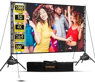 TOWOND 200 Zoll Beamer Leinwand mit Stativ, Große Projektionsfläche - Produktbild