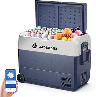 AAOBOSI Kompressor Kühlbox 60 L, Kühlbox Auto Mit APP-Steuerung, 12/24 V und 100-240 V Camping Kühlschrank mit USB-Anschluss, -20°C bis 20°C für Auto, LKW, Boot, Reisemobil, Camping, Reisen - Amazon Angebot