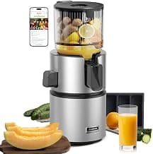 Anybear Kaltentsafter 350W, Slow Juicer mit 124 mm Einfüllschacht für Ganze Früchte und Gemüse, Entsafter mit Hoher Saftausbeute, Doppel-Zerkleinerungstechnologie, BPA-freies Tritan (Silber) - Jetzt günstig kaufen