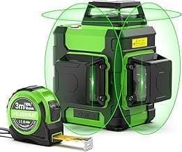 Huepar 3D Laser-Wasserwaage mit Maßband-Set, 3x360° selbstnivellierende Laser-Wasserwaage, grüne 3D-Kreuzlinie, Li-Ionen-Akku, Laser-Wasserwaage, professionelles Laser-Werkzeug für den Außenbereich - Details ansehen
