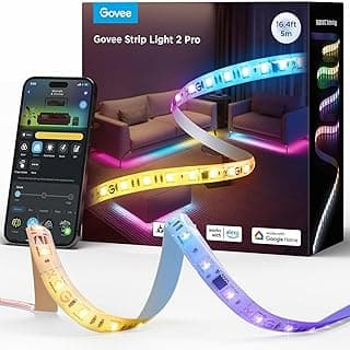 Govee LED Strip Light 2 Pro 5m, Smart RGBIC mit weißes Licht, LED Streifen Funktioniert mit Matter, Alexa und Google Assistant, DIY-Farbe, App-Steuerung mit Musik Sync, für Wohnzimmer Schlafzimmer - Amazon Angebot